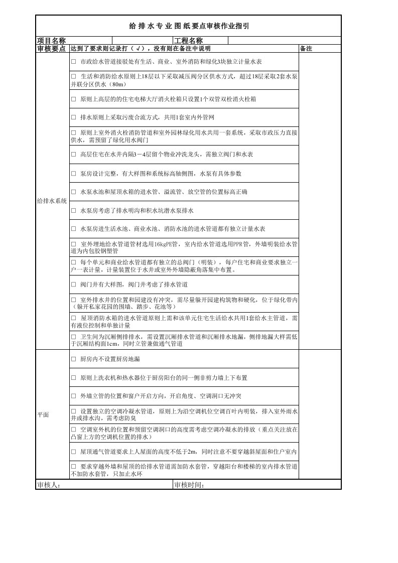 给排水工程-给排水图纸要点审核