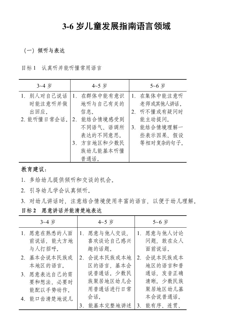 36岁儿童发展指南语言