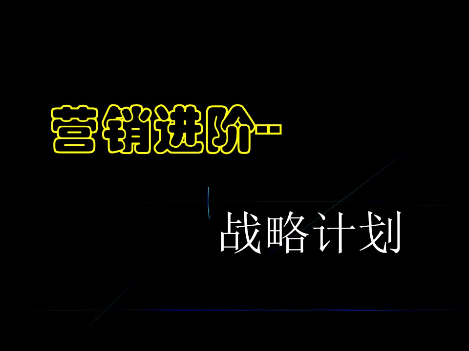 [精选]营销进阶战略计划