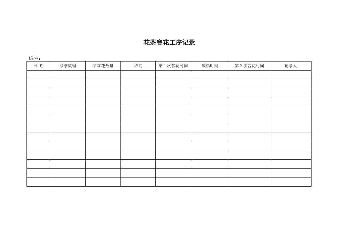 花茶窨花工序记录