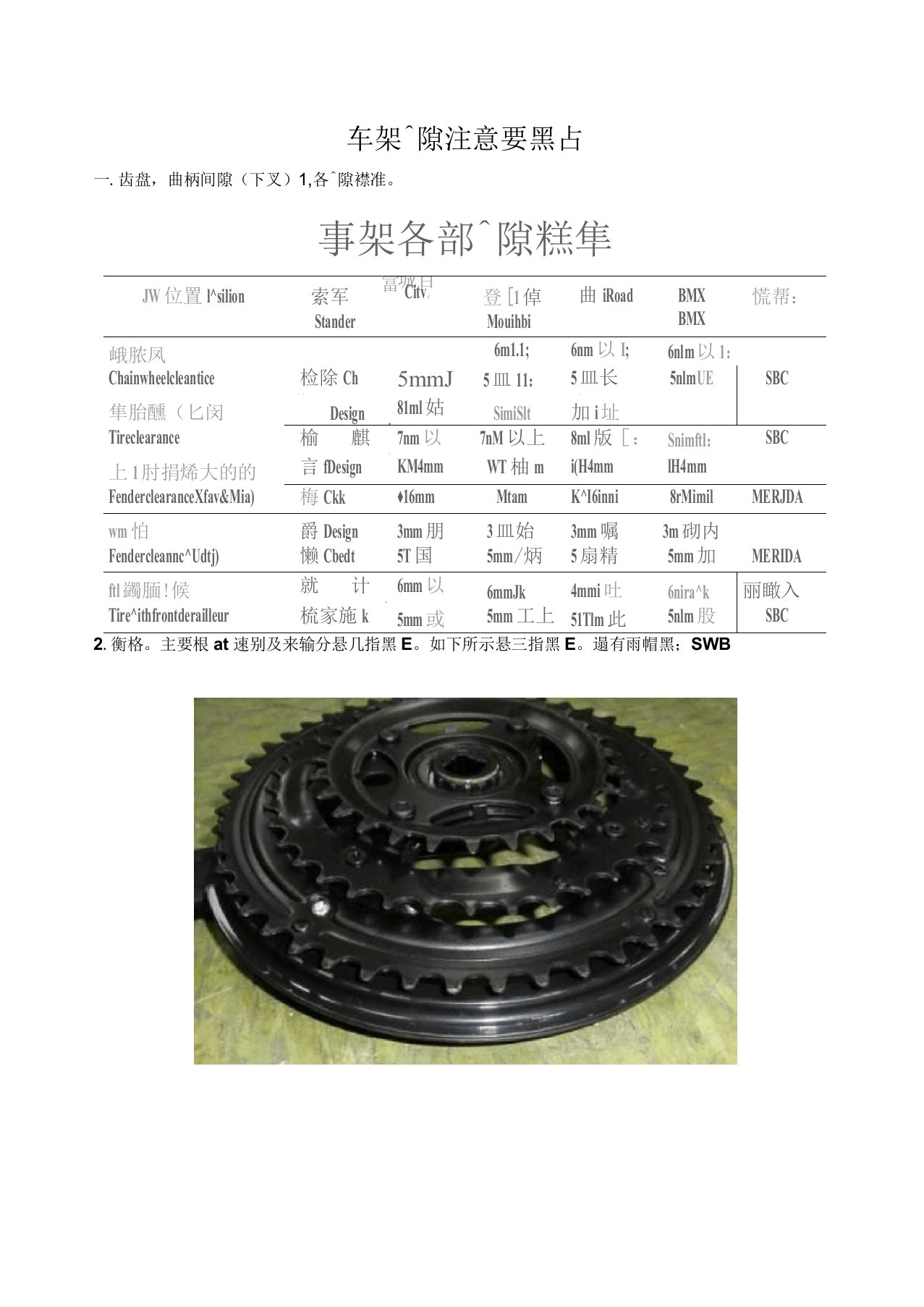 自行车车架设计注意要点