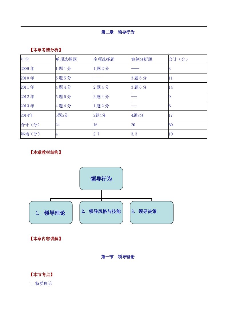 中级人力资源管理专业知识与实务：第一部分组织行为学