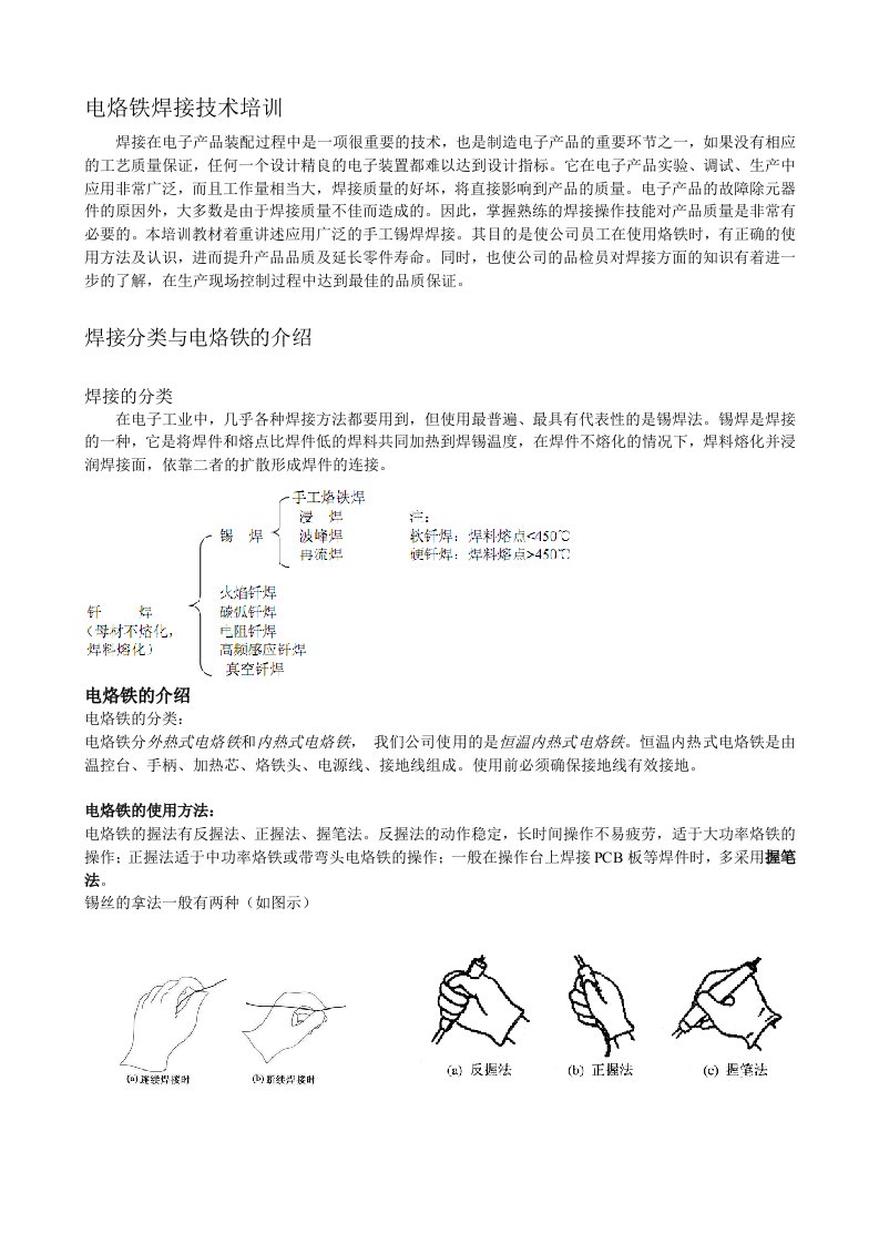 烙铁焊接基础知识培训