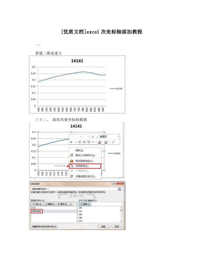 [优质文档]excel次坐标轴添加教程