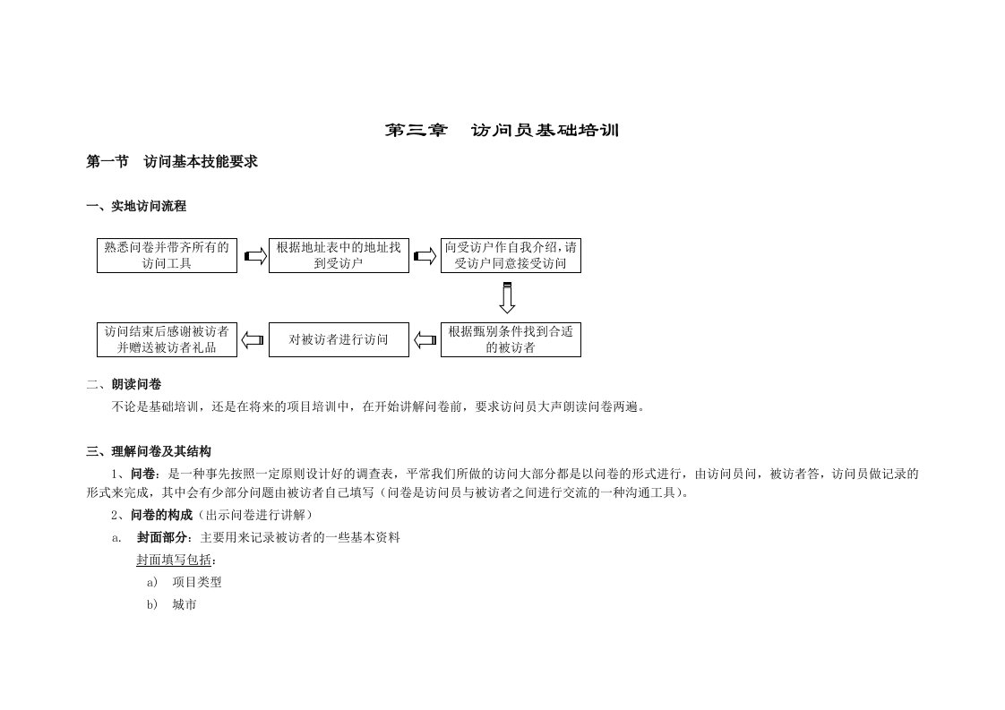 访问员基础培训