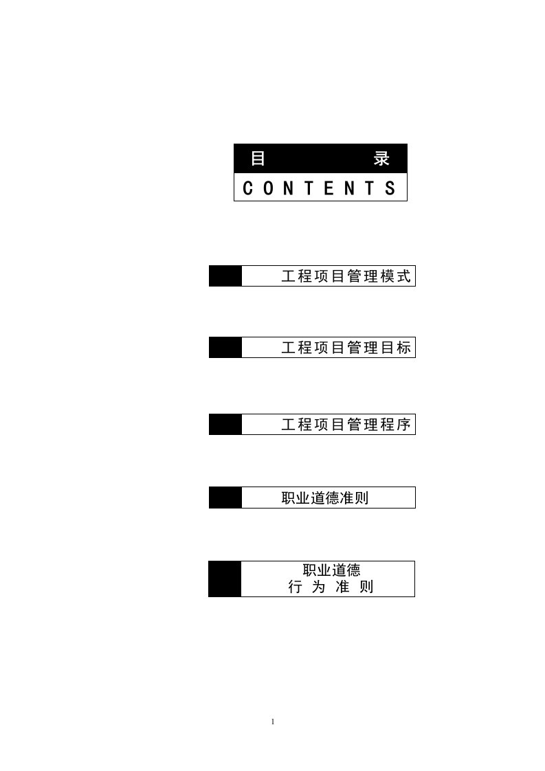 精选某工程项目管理及模式目标管理程序