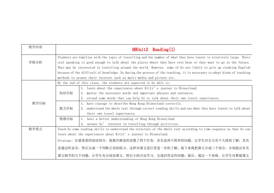 宋世生八年级英语下册Unit2reading教案牛津译林版