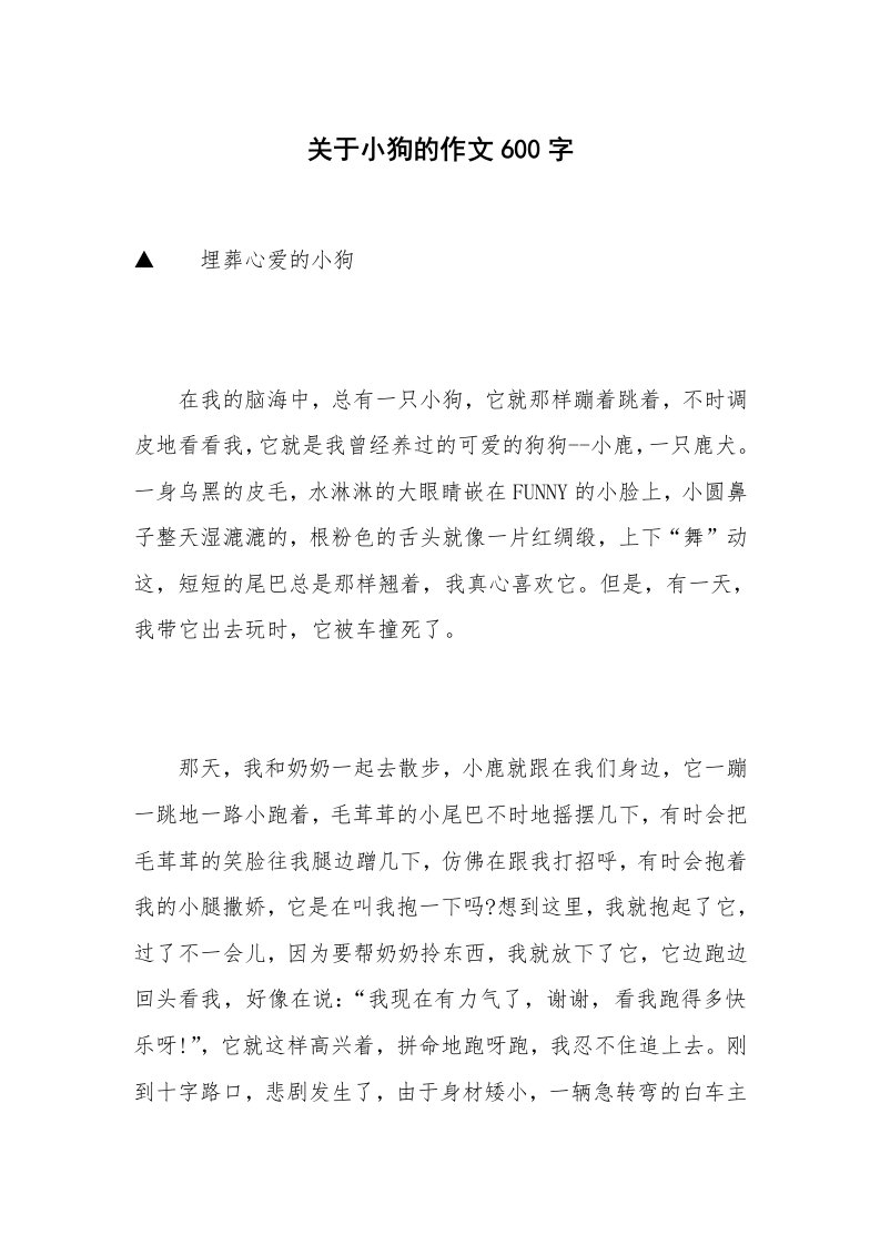 关于小狗的作文600字