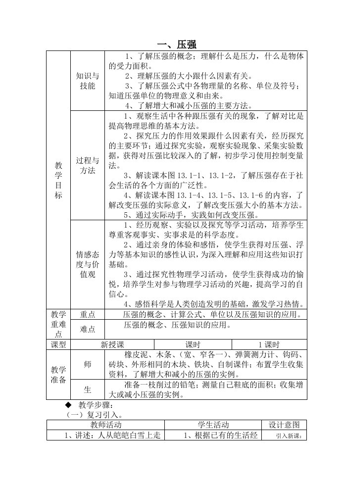 八年级物理下册压强与浮力