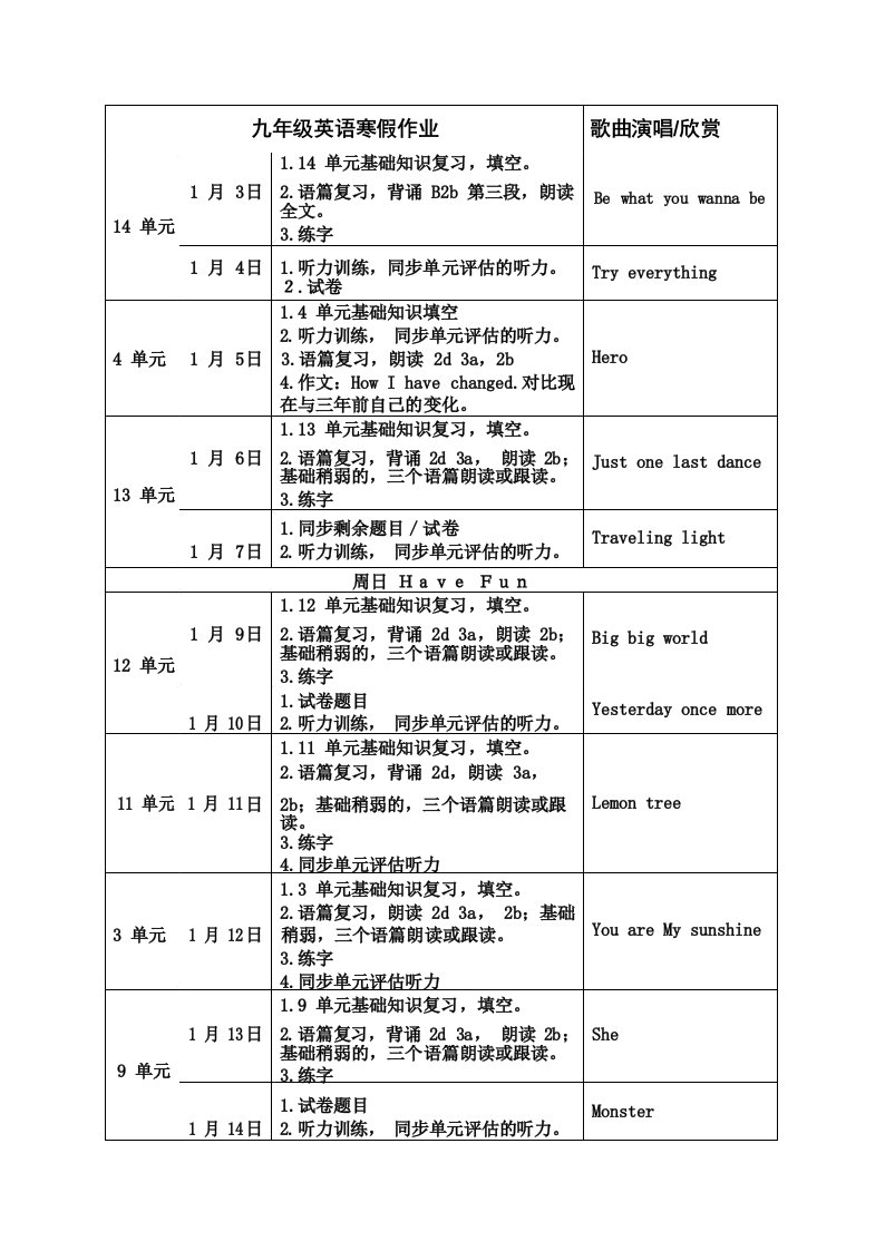 初中英语作业设计