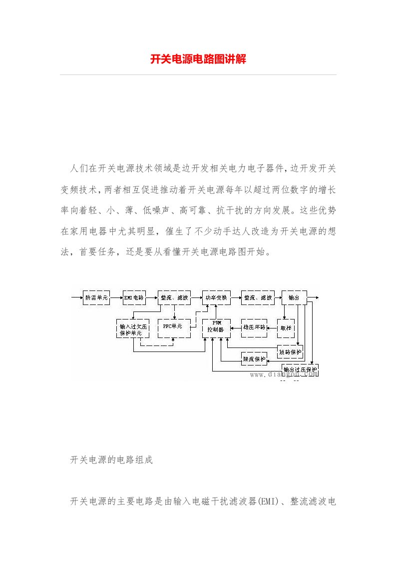 开关电源电路图讲解