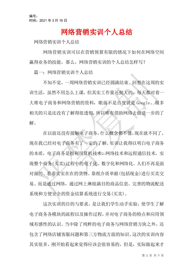 网络营销实训个人总结_1