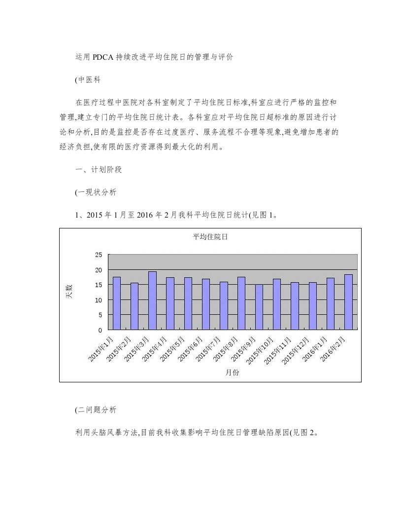 运用pdca持续改进平均住院日的管理与评价