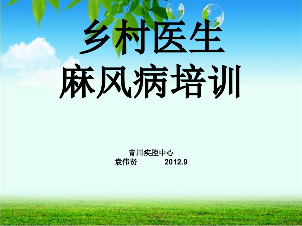 乡村医生麻风病培训麻风病防治(1)