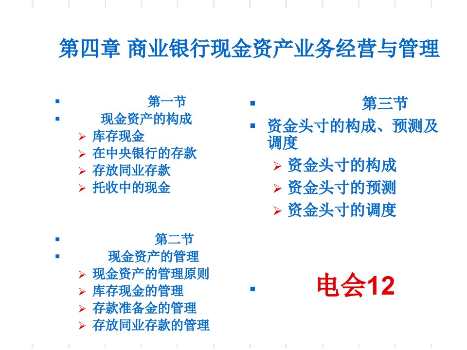 商业银行现金资产业务经营与管理