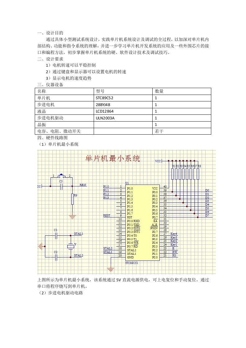 单片机课程设计-基于单片机的步进电机控制器设计