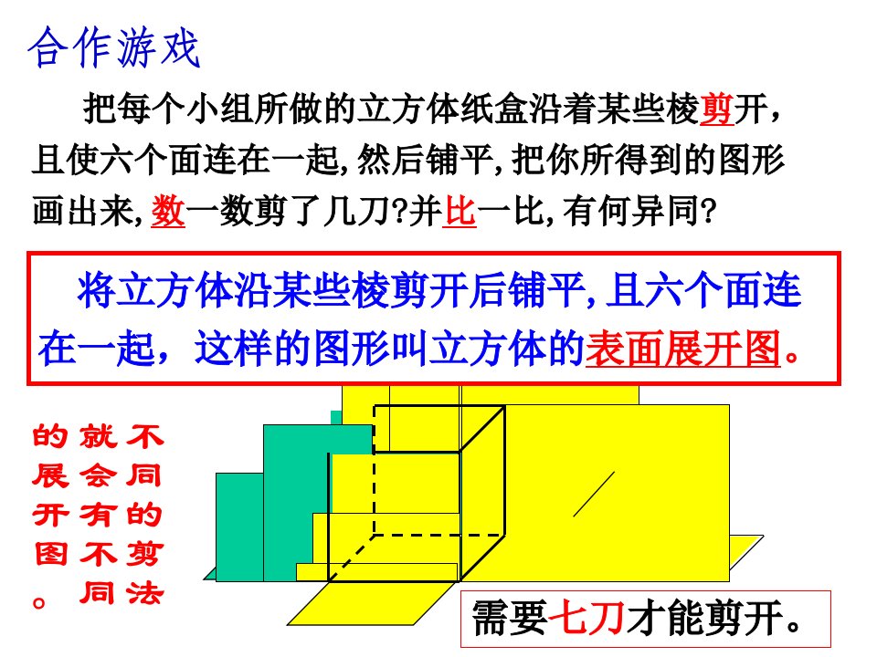 北师大版七年级数学上册第一章第二节展开与折叠PPT课件