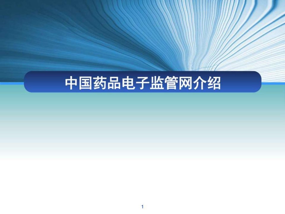 中国药品电子监管网介绍药学医药卫生专业资料ppt课件