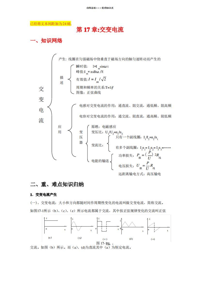 交变电流-知识点总结