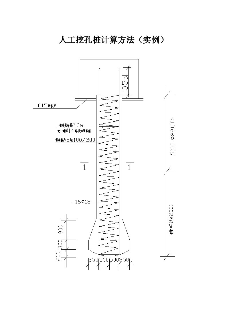 人工挖孔桩计算方法(实例)