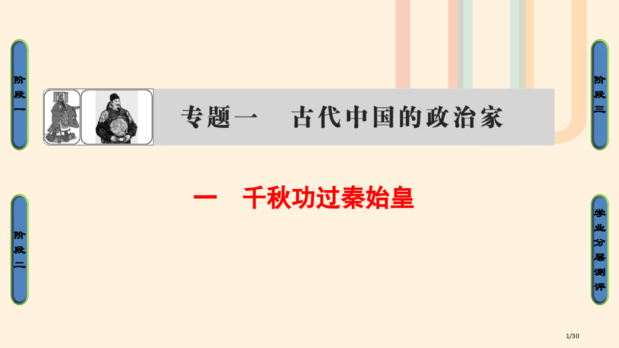 高中历史专题1古代中国的政治家一千秋功过秦始皇省公开课一等奖新名师优质课获奖PPT课件