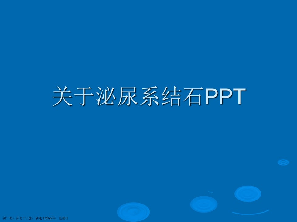 泌尿系结石PPT