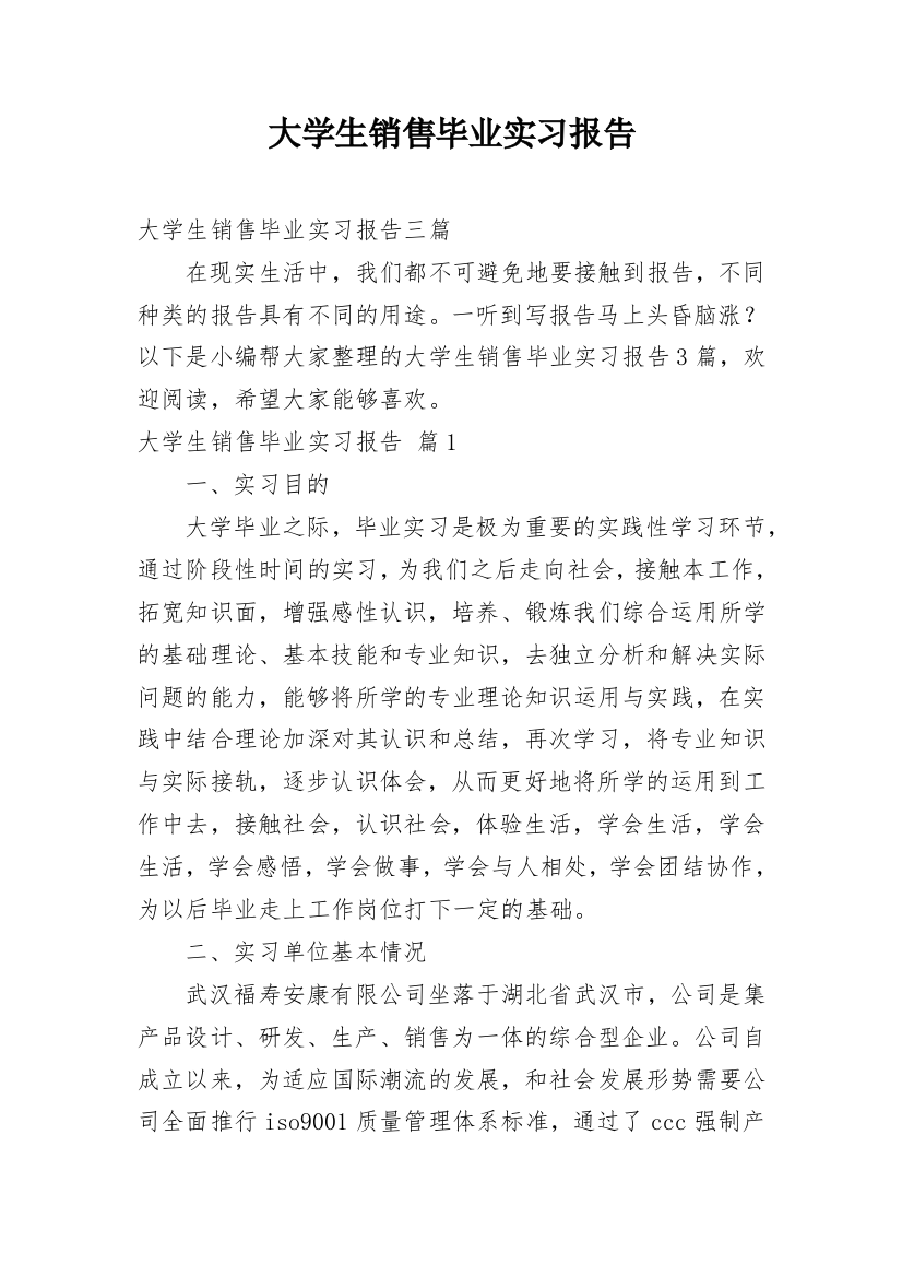 大学生销售毕业实习报告_4