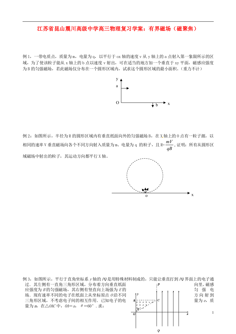 江苏省昆山震川高级中学高三物理