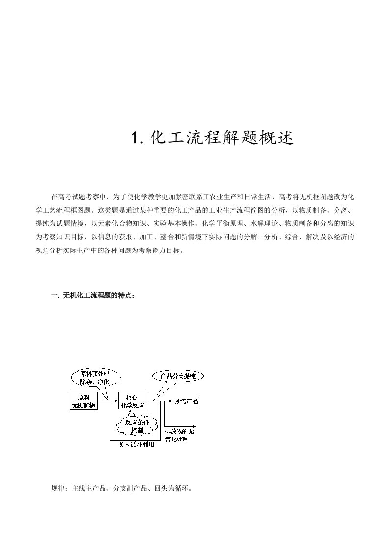 高三化学工业流程题目专题模拟