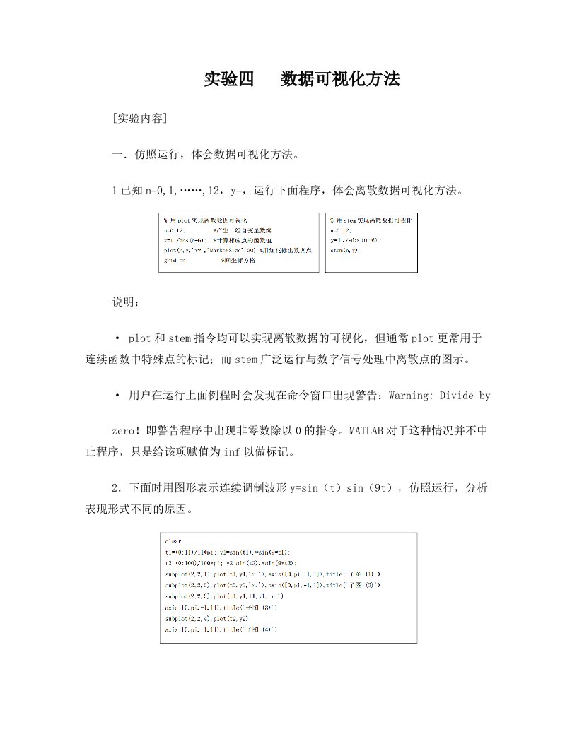 matlab实验++数据可视化方法