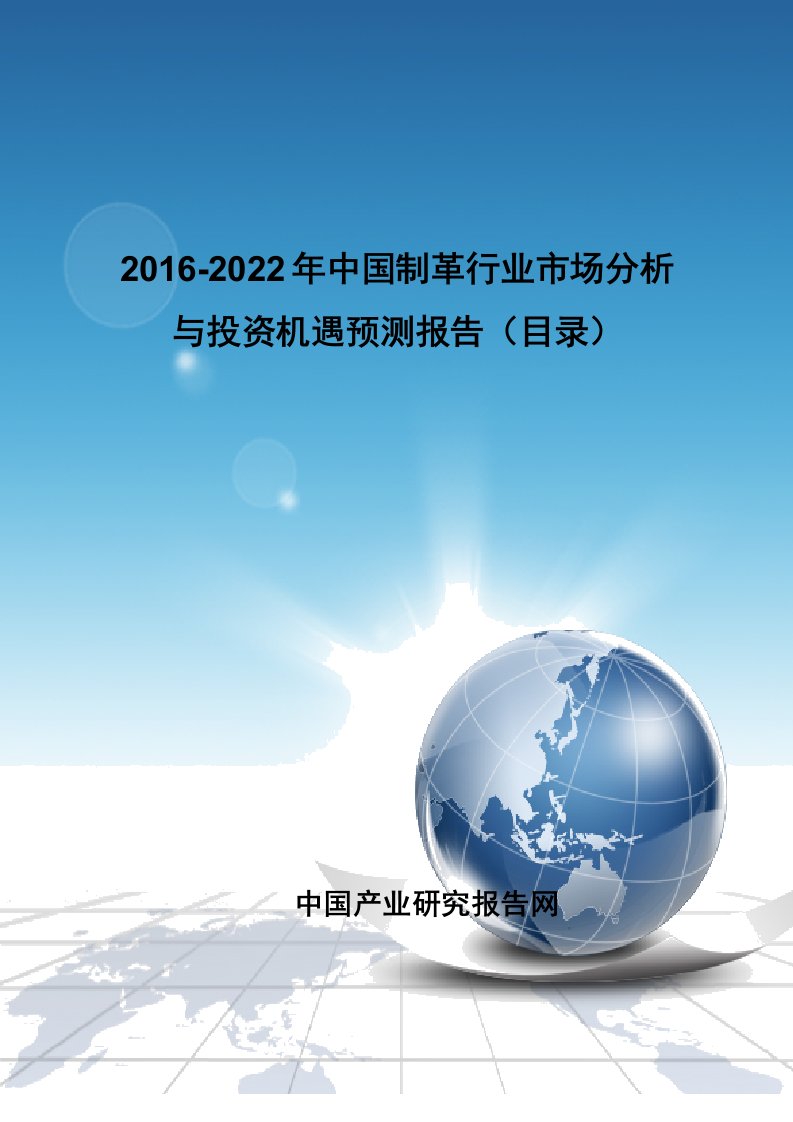 中国制革行业市场分析与投资机遇预测报告目录