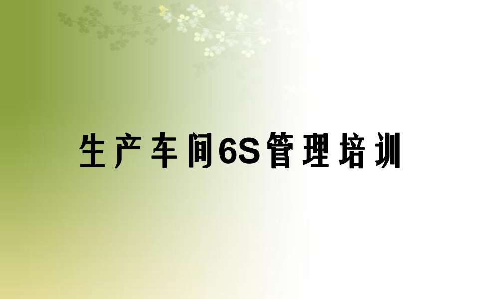 生产车间6S管理培训