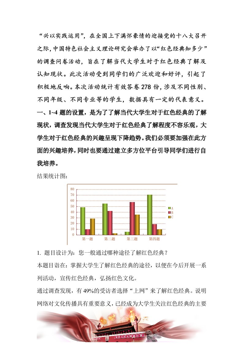 红色经典知多少调查分析报告