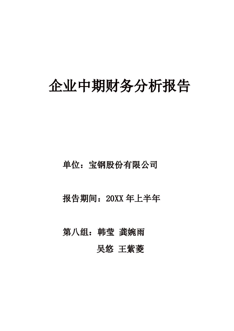 年度报告-第八组宝钢企业年度财务报告副本