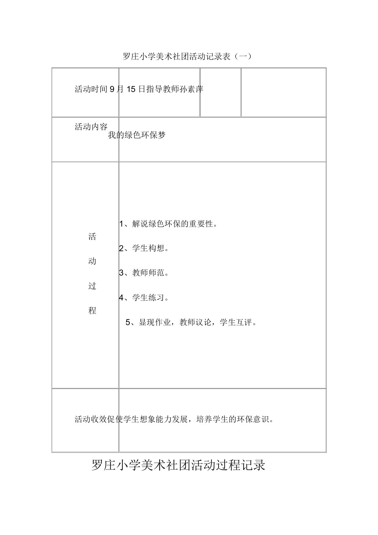 美术社团活动活动记录范文