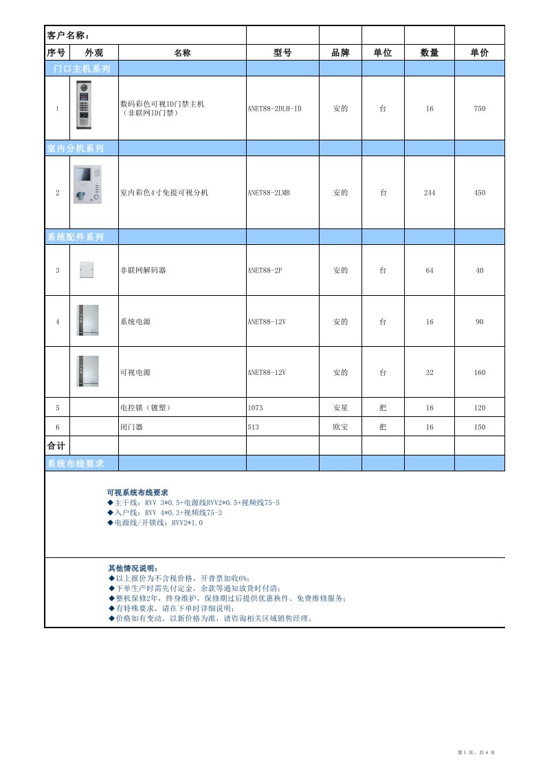 ANET88-2非联网彩色免提可视(嘉鱼)