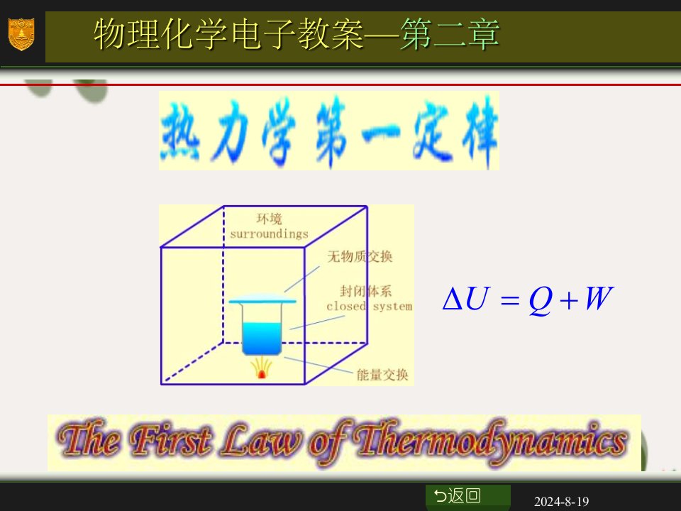 热力学第一定律及其应用