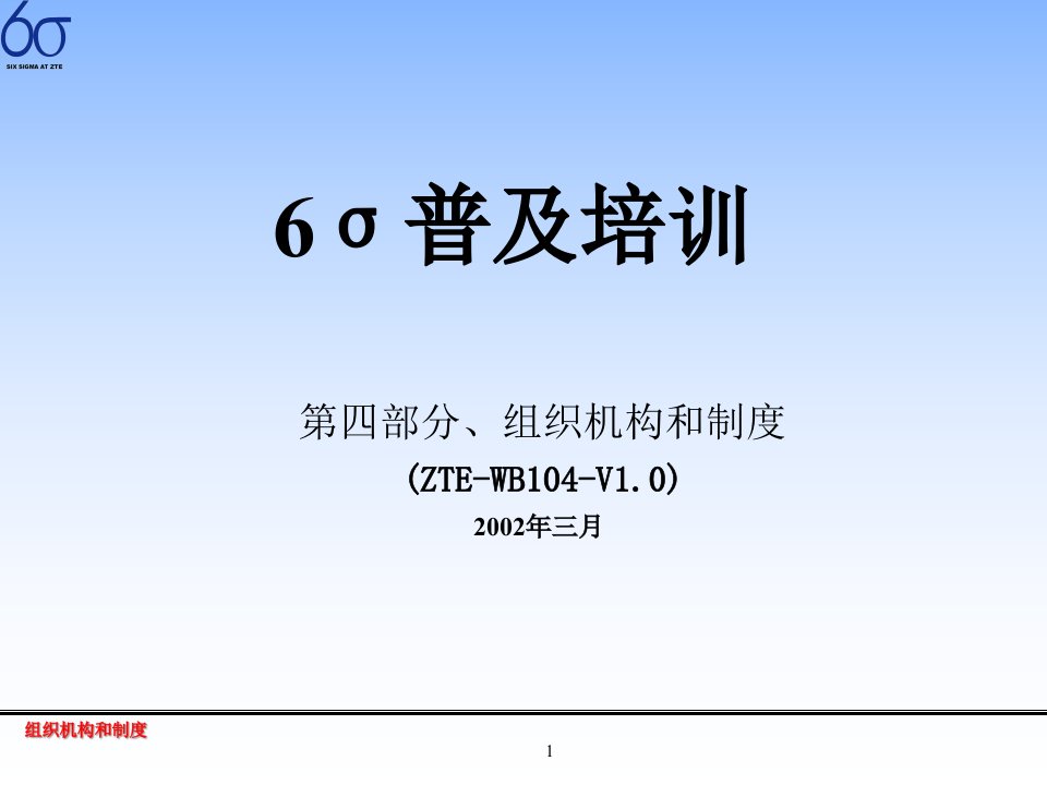 6σ普及培训—组织机构和制度4(ppt