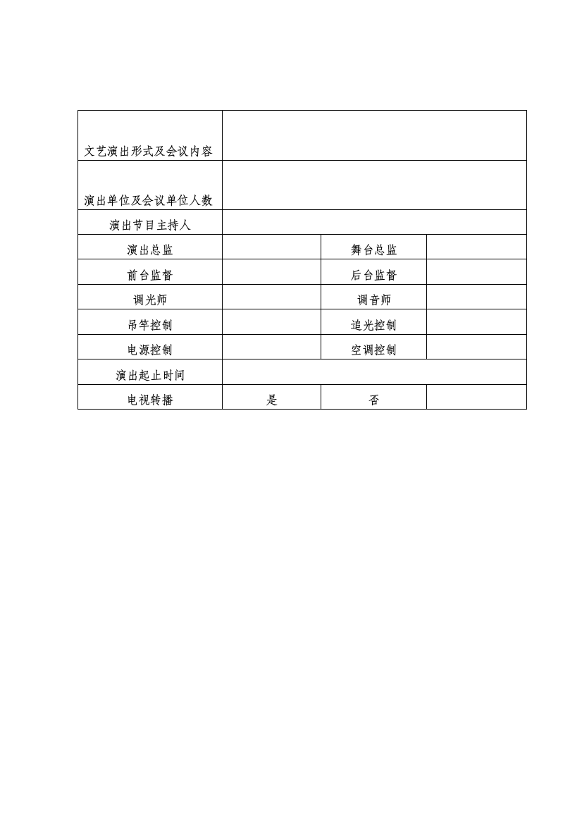 11文艺演出及会议记录表