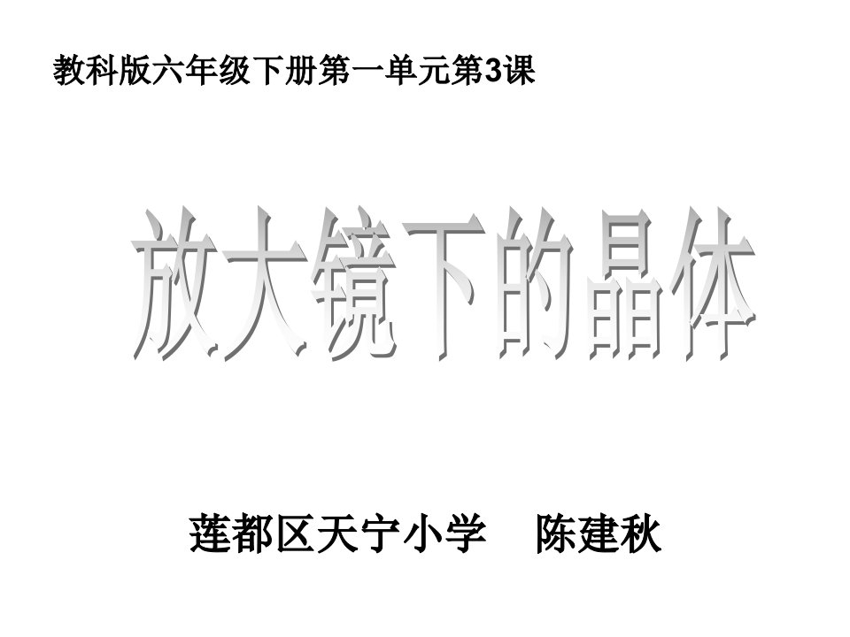 放大镜下的晶体陈建秋