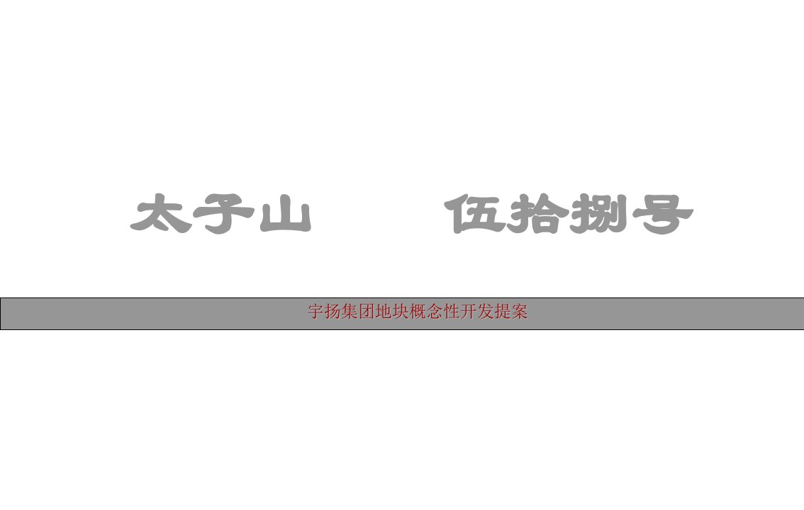 宇扬集团太子山伍拾捌号地块概念性开发提案