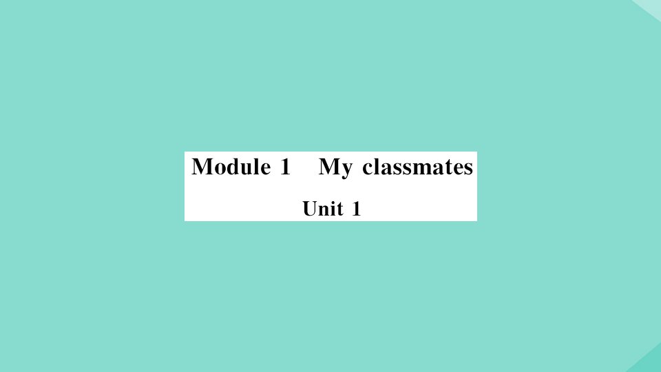 七年级英语上册Module1MyclassmatesUnit1Nicetomeetyou小册子作业课件新版外研版