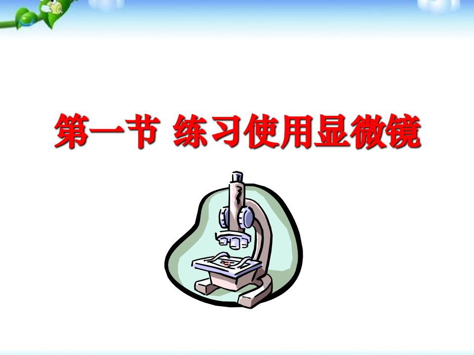 人教版七年级生物上册练习使用显微镜(实验)课件