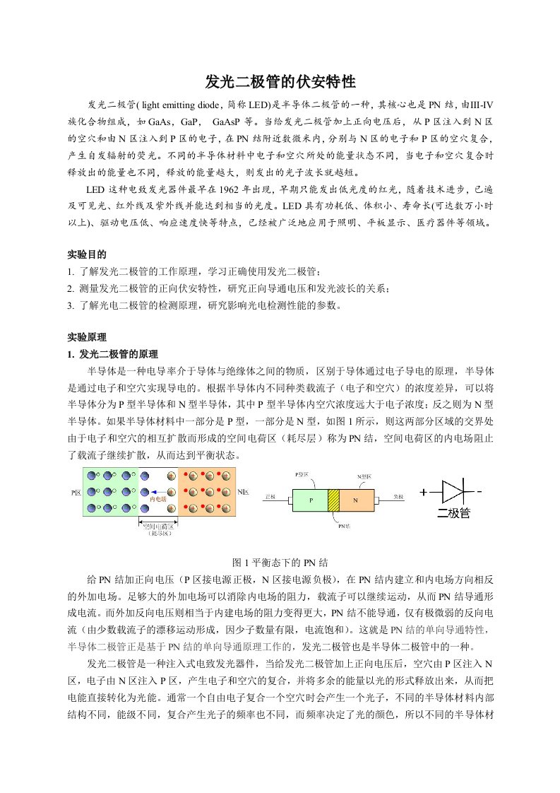 发光二极管的伏安特性