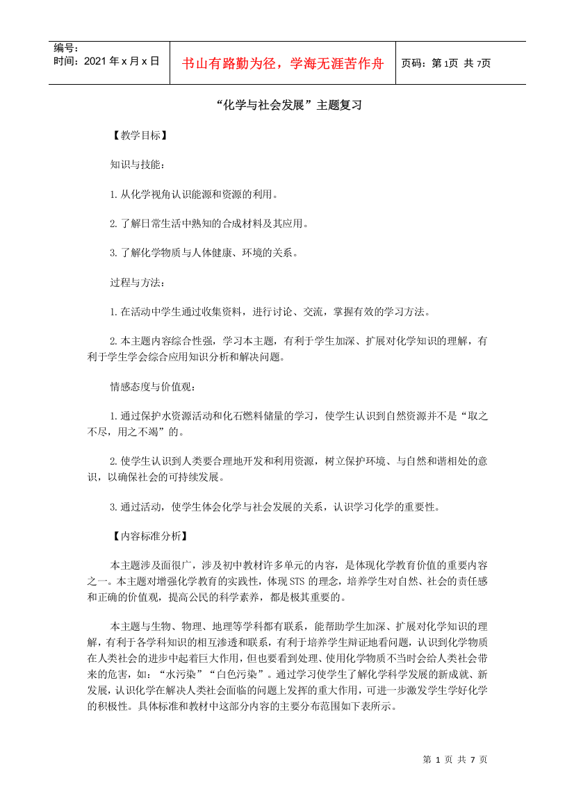 【2022精编】化学与社会发展主题复习doc麓山国际实验学校－网站