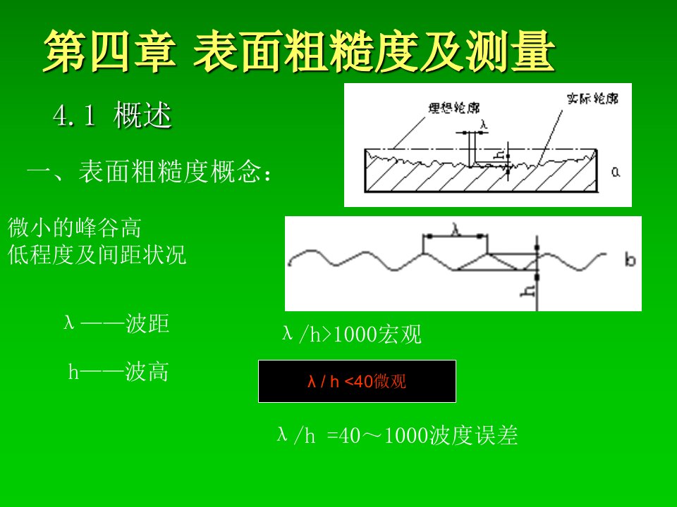 公差配合与测量技术第4章表面粗糙度