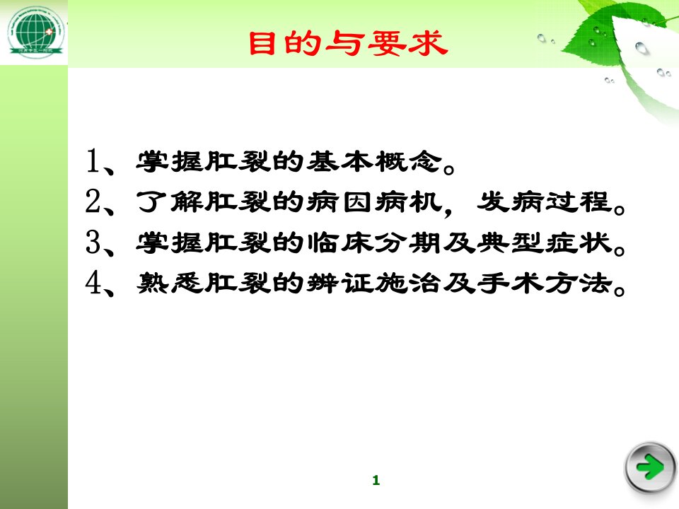 中医外科学多媒体课件肛门直肠疾病肛裂ppt