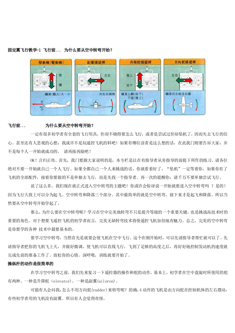 固定翼飞翔教授教化1-5