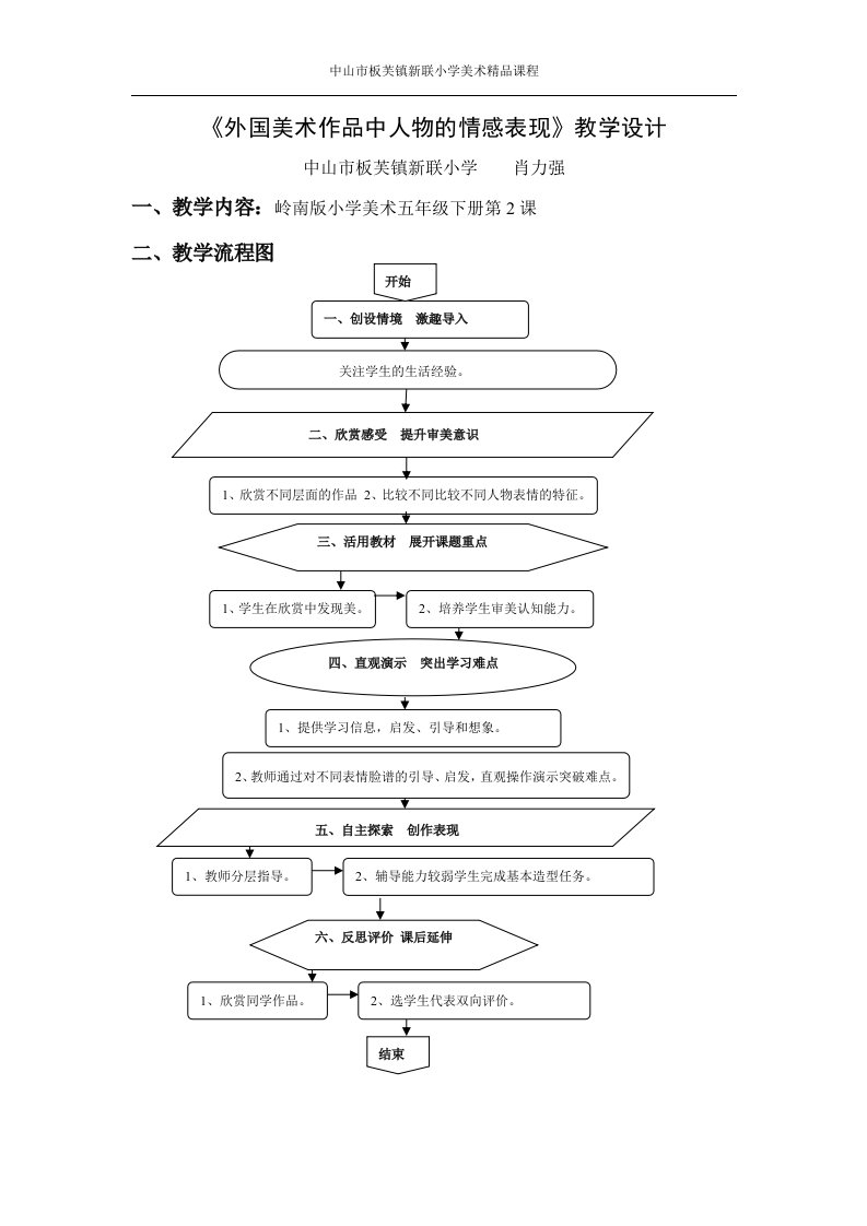 外国美术作品中人物的情感表现教学设计