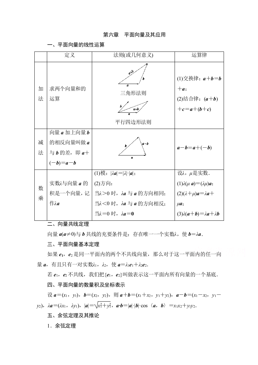 新教材人教A版数学必修第二册学案全书要点速记Word版含解析